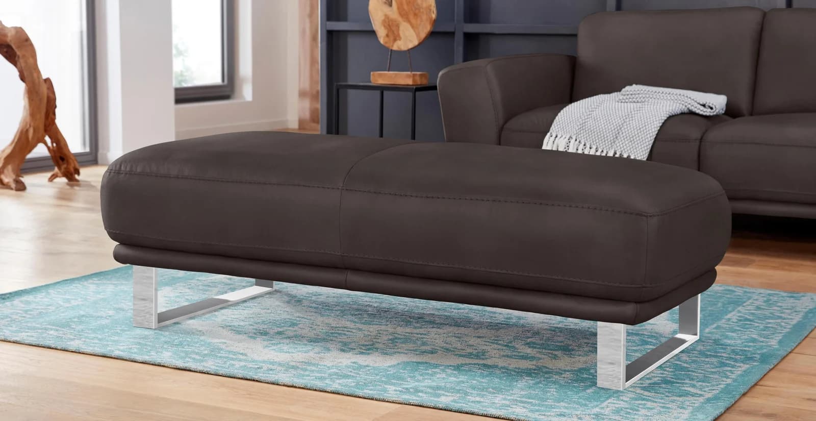 Hocker W.SCHILLIG Montanaa Braun Metallkufen