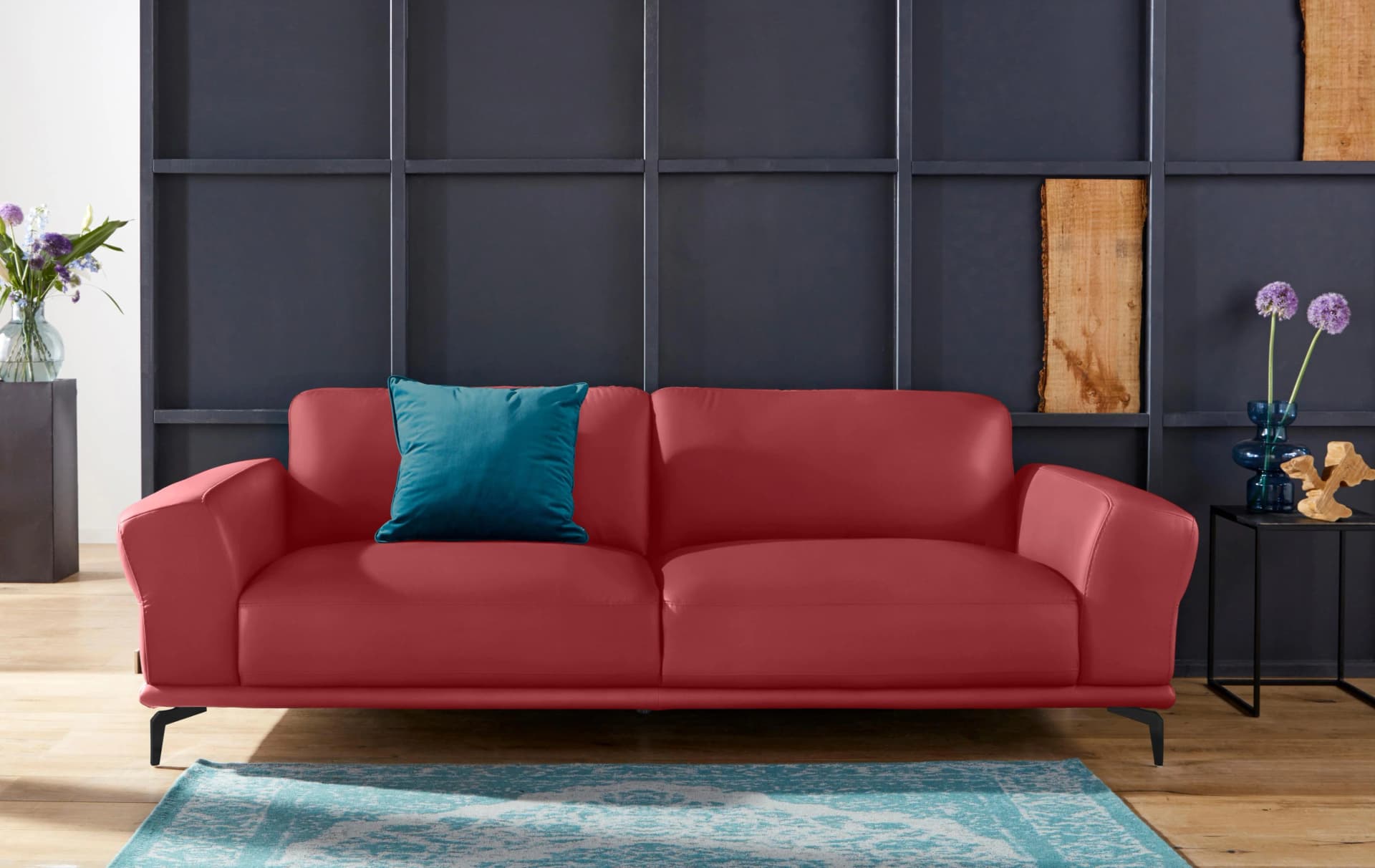 W.SCHILLIG Montanaa 2,5-Sitzer Sofa Ruby Rot Leder
