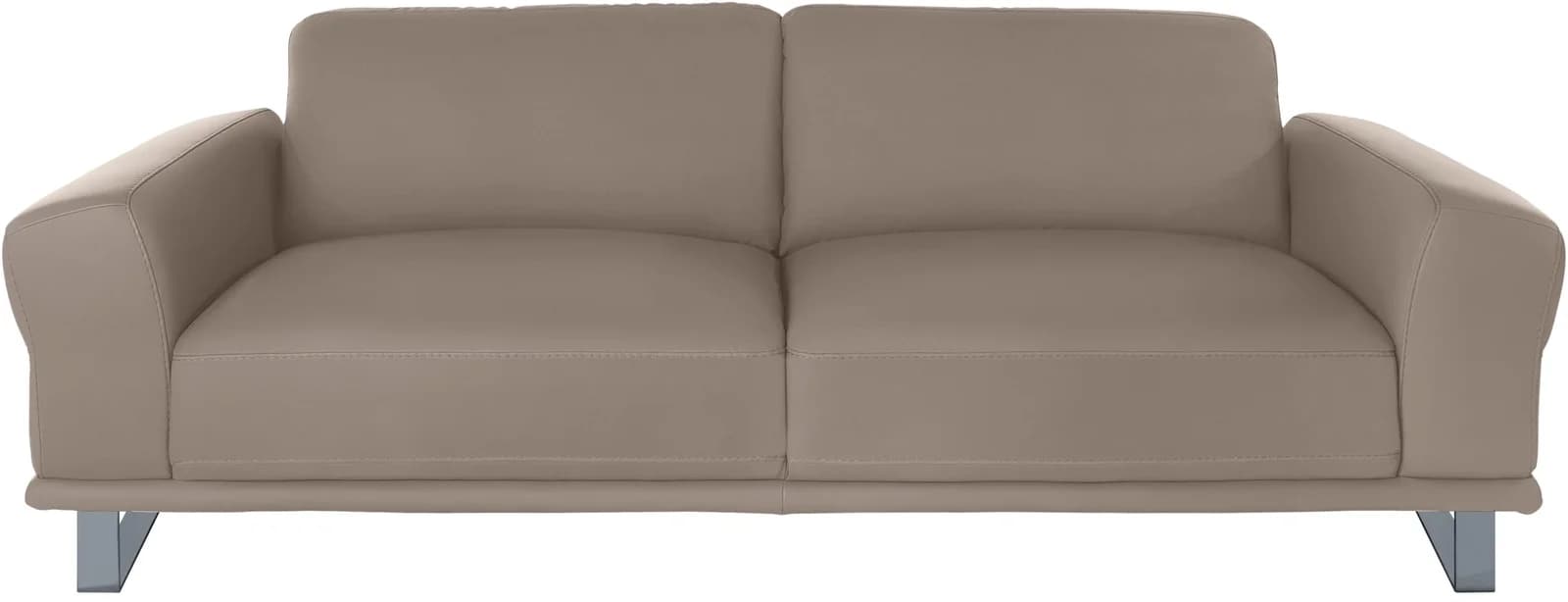 W.SCHILLIG montanaa 2,5-Sitzer Sofa Braun Metallkufen Silber