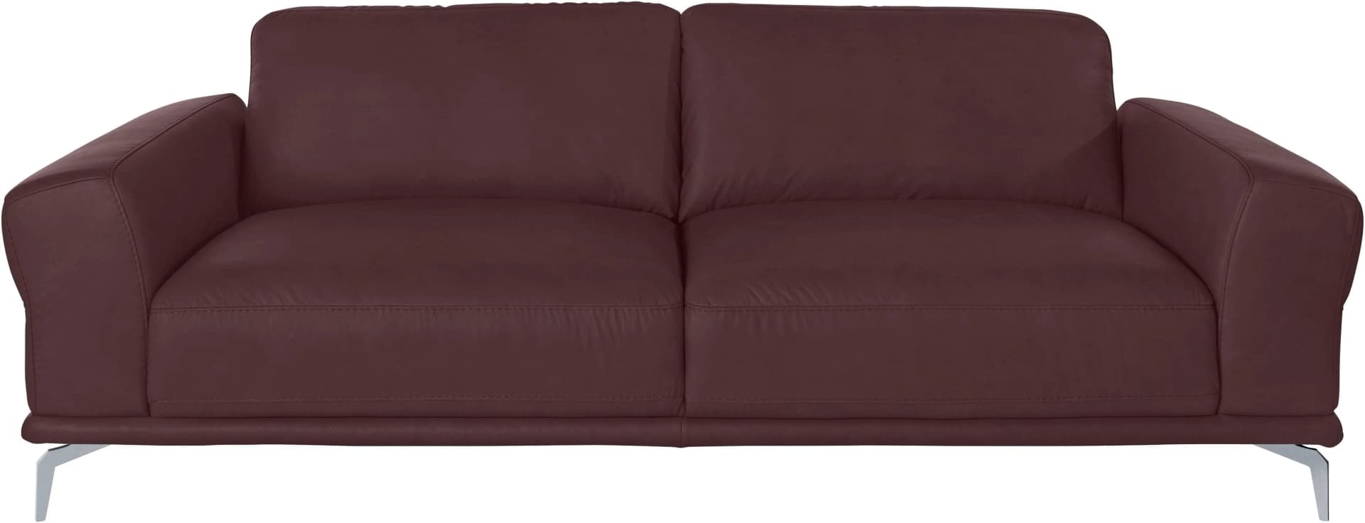 W.SCHILLIG Montanaa 2,5-Sitzer Sofa Mocca Leder Silber Matt