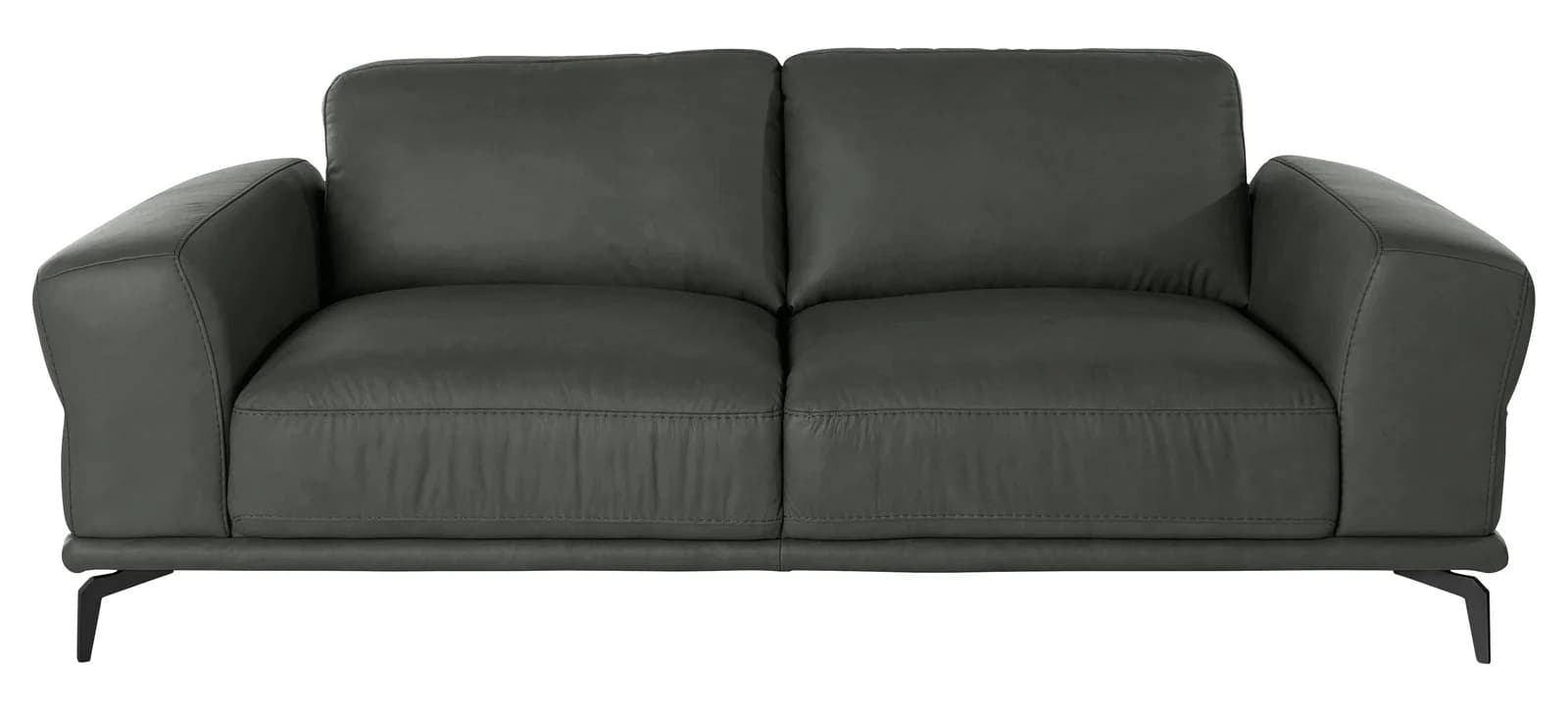 W.SCHILLIG Montanaa 2,5-Sitzer Sofa Anthrazit Leder Metallfüße