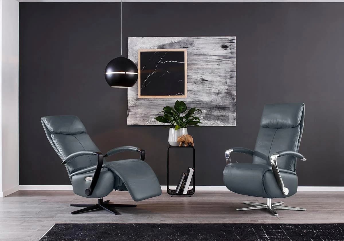 W.SCHILLIG Relaxsessel rumbaa Blau Vintage-Look