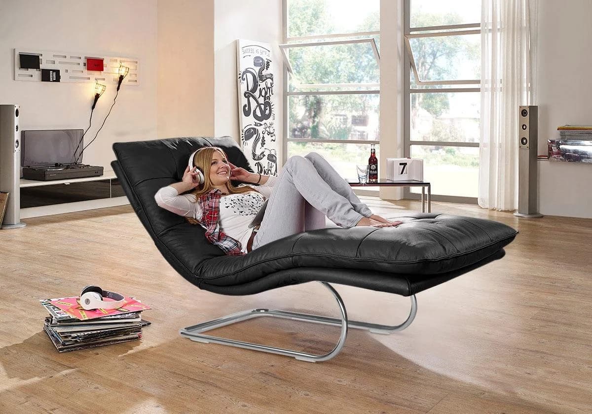 W.SCHILLIG Relaxliege daily dreams Schwarz Longlife Leder