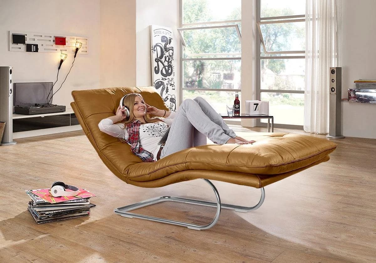 W.SCHILLIG Relaxliege daily dreams Kurkuma Leder mit Motor