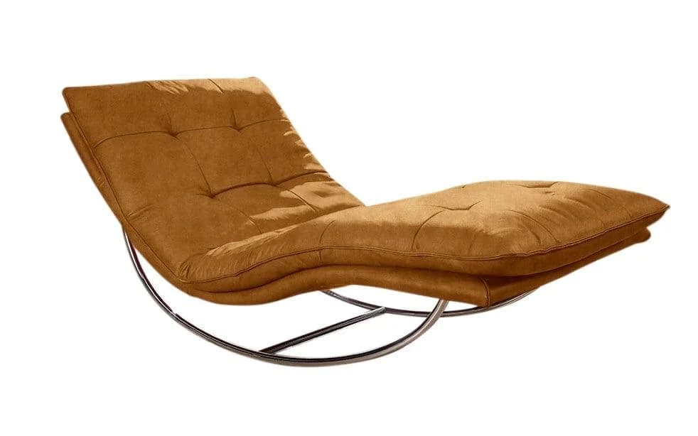 W.SCHILLIG Relaxliege daily dreams Gelb Chrom Schaukelgestell