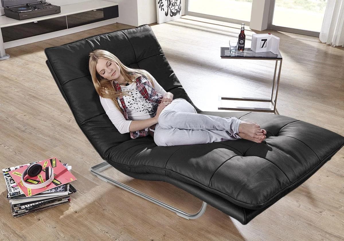 W.SCHILLIG Relaxliege daily dreams Schwarz Longlife Leder
