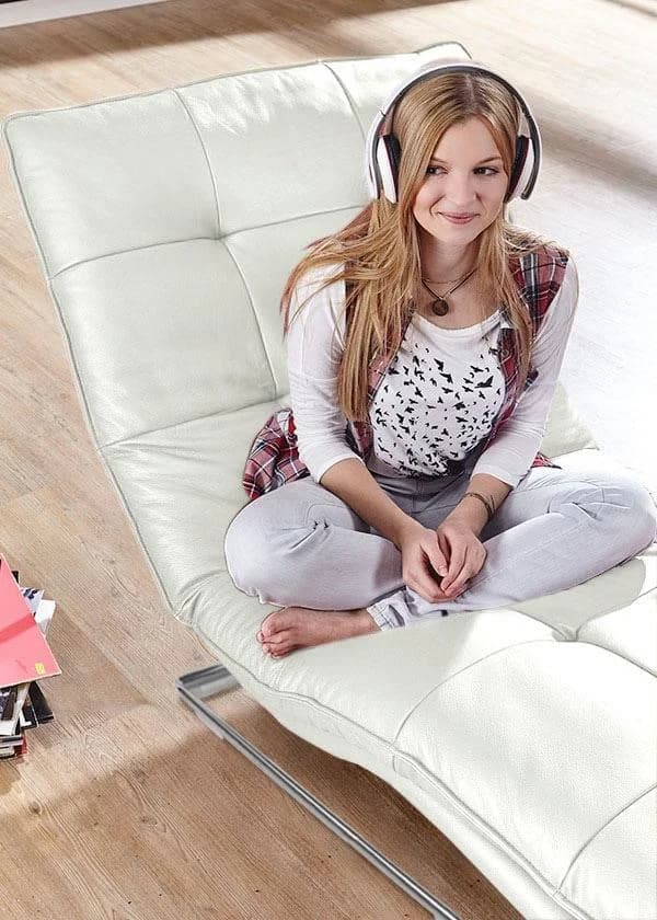 W.SCHILLIG Relaxliege daily dreams Weiß Longlife Leder Doppelmotor