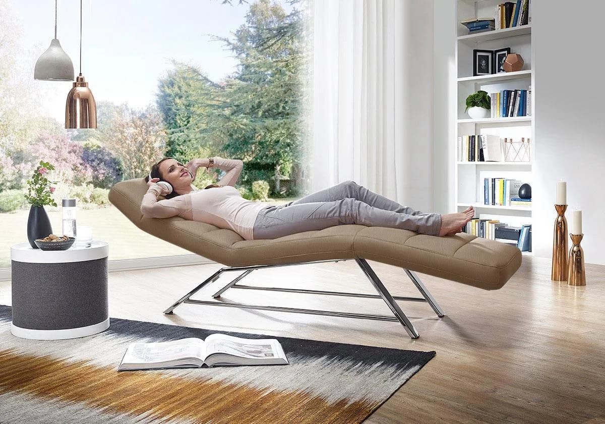 W.SCHILLIG Relaxliege "daily dreams" braun mit Kopfteilverstellung