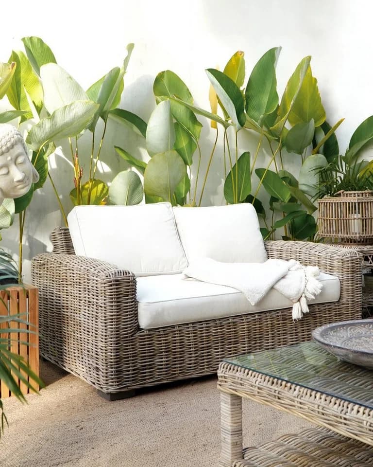 More2Home Loungesofa Rattan-Sofa SPLIT 2-sitzig Grau - Bild 2