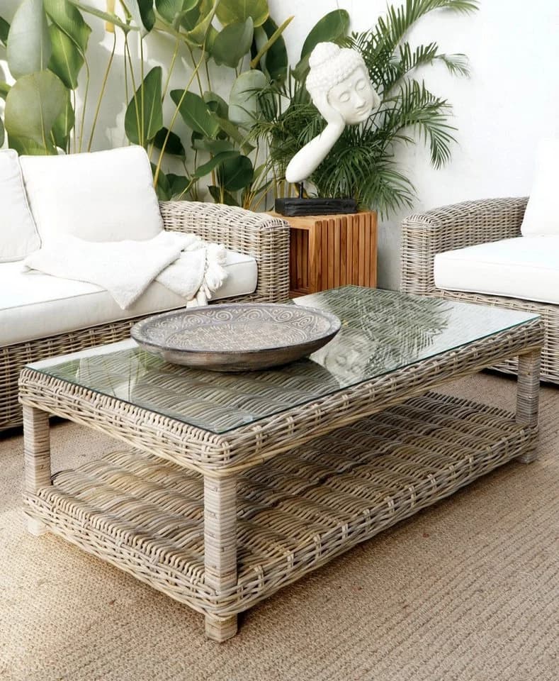 More2Home Couchtisch Rattan, SPLIT, 100 x 50 cm - Bild 2