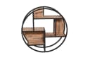 More2Home Wandregal CIRCLE rund Mangoholz natur Eisen schwarz Bild 3