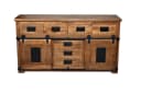 More2Home Kommode MARK Mango massiv 2 Schiebetüren 7 Schubladen Bild 1