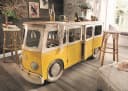 More2Home Bartisch Bartresen BUS Metall gelb-weiß / Mangoholz Bild 1