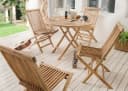 More2Home Gartentisch FLEX massiv rund 90 cm Teakholz Bild 1
