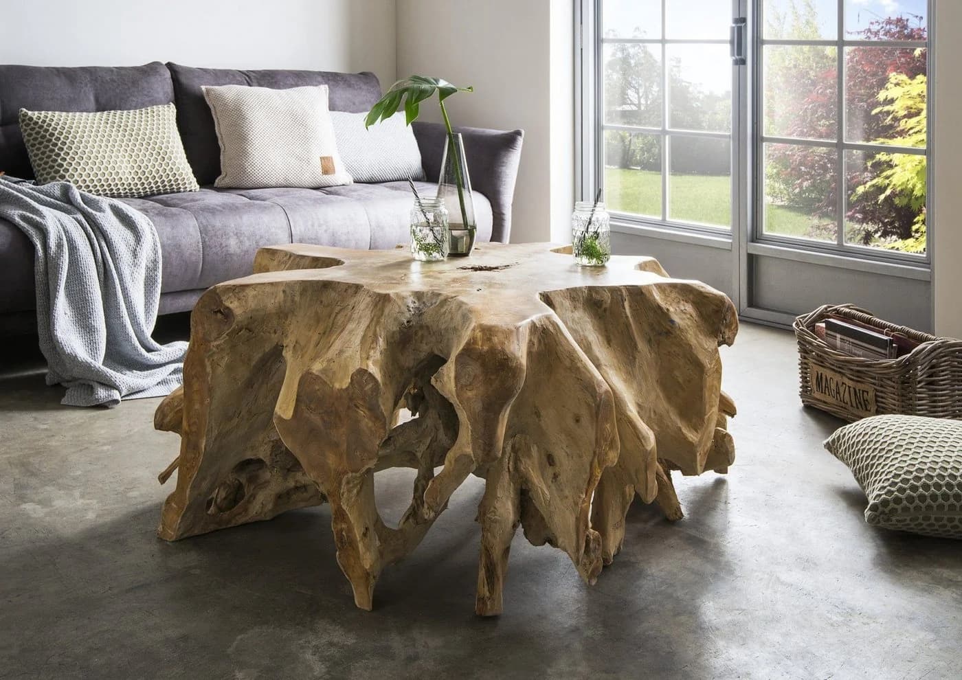More2Home Couchtisch THORSTEN Teakholz Wurzel ca.80 cm