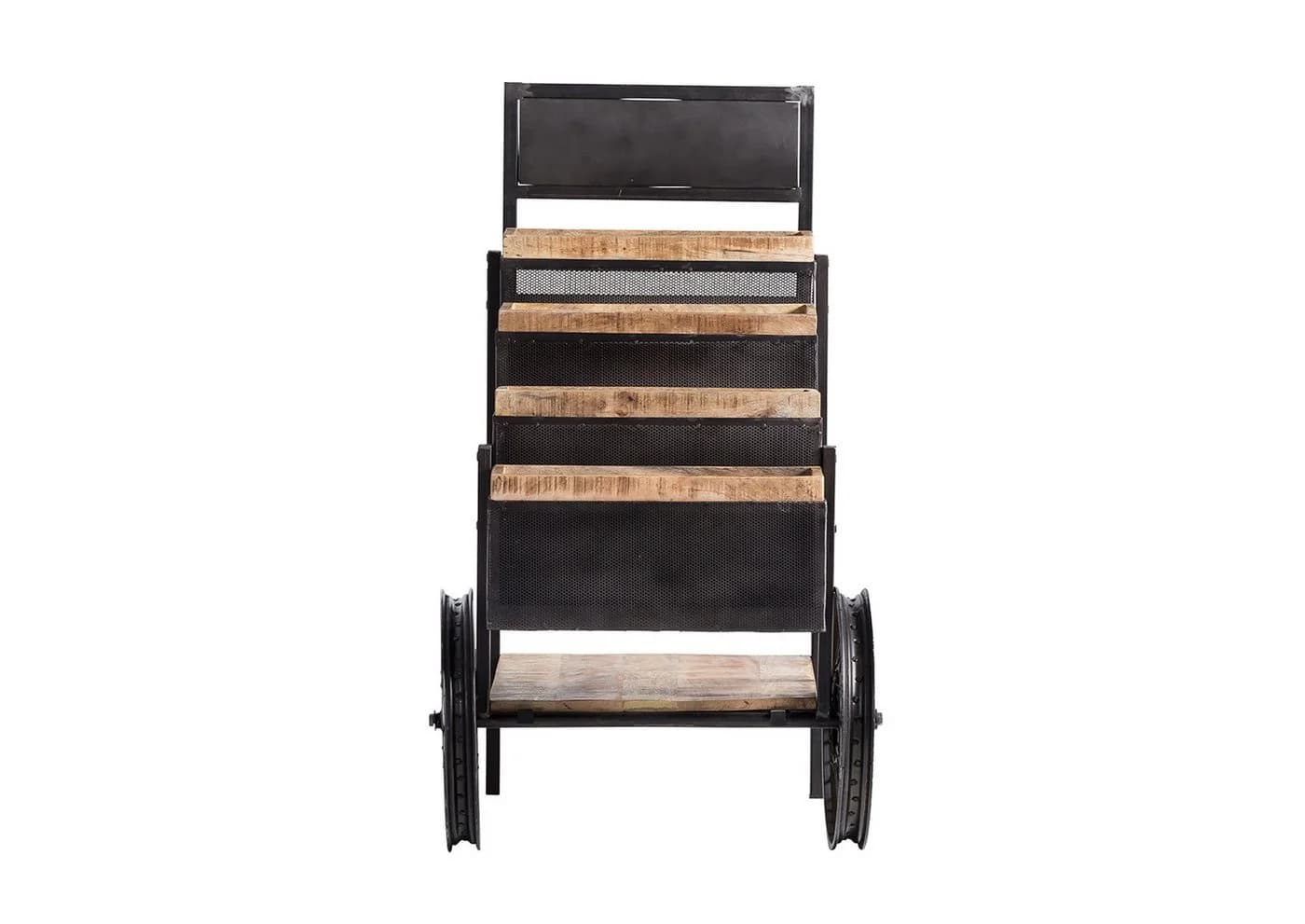 More2Home Regalwagen Deko-Regal MARKTSTAND Vintage Holz Metall 4 Etagen
