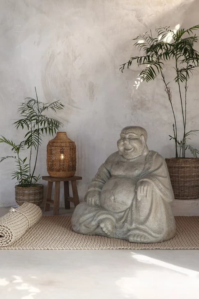More2Home Dekoobjekt HAPPY BUDDHA sitzend GRC-Beton natur - Bild 2