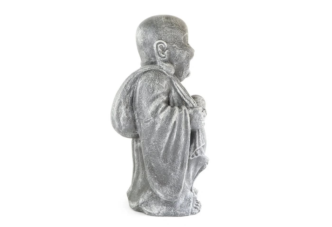 More2Home Dekoobjekt HAPPY BUDDHA silbergrau GRC Beton