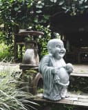 More2Home Dekoobjekt HAPPY BUDDHA silbergrau GRC Beton Bild 2