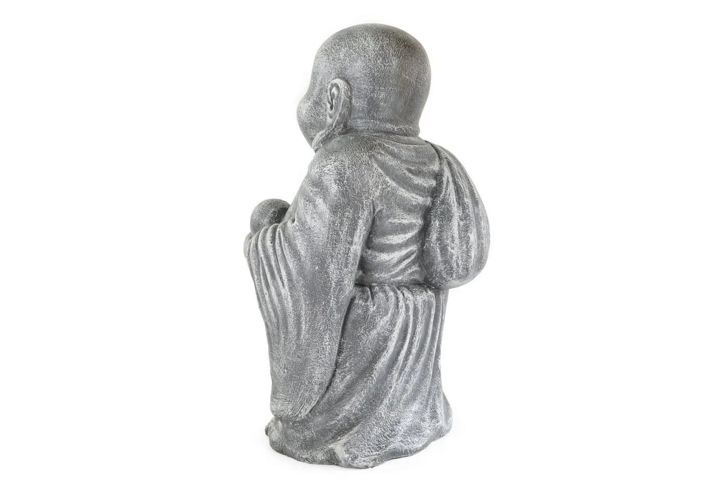 More2Home Dekoobjekt HAPPY BUDDHA silbergrau GRC Beton - Bild 3