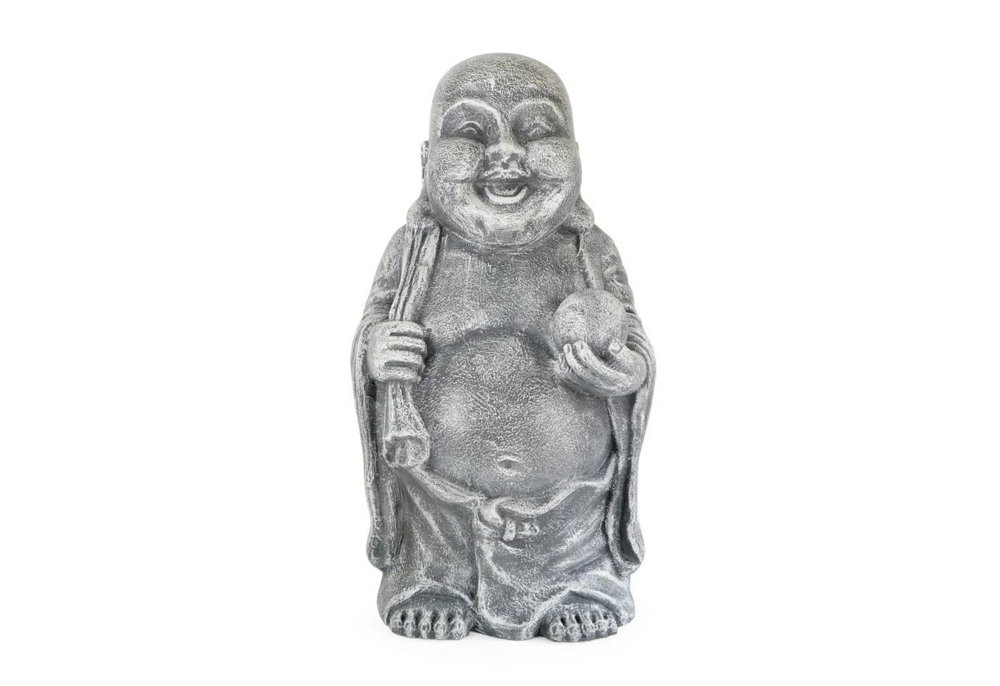 More2Home Dekoobjekt HAPPY BUDDHA silbergrau GRC Beton - Bild 5
