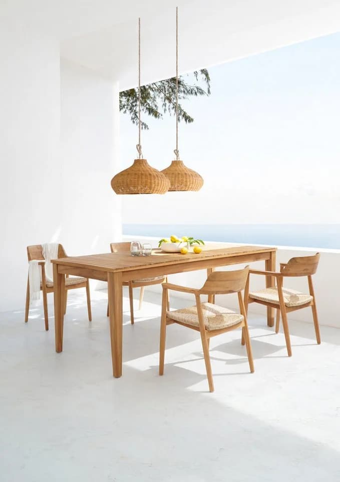 More2Home Gartenstuhl KENNEDY-2 Teak Poly-Binsensitz Stapelbar - Bild 4