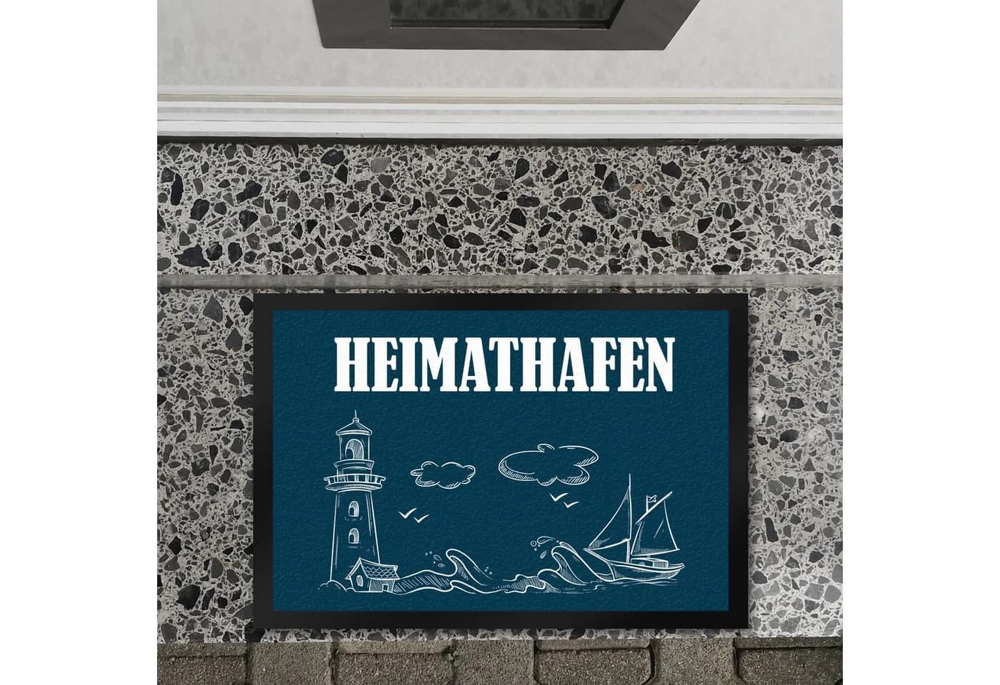 speecheese Fußmatte Heimathafen XL mit Hafen Motiv