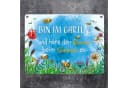 speecheese Metallschild Bin im Garten 15x20 cm Blumenwiese Bienen Bild 1