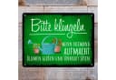 speecheese Metall-Gartenschild 'Bitte klingeln, wenn niemand aufmacht' XL Bild 1