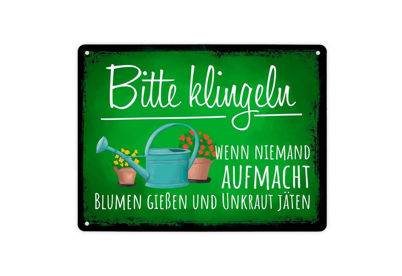 speecheese Metall-Gartenschild 'Bitte klingeln, wenn niemand aufmacht' XL - Bild 2