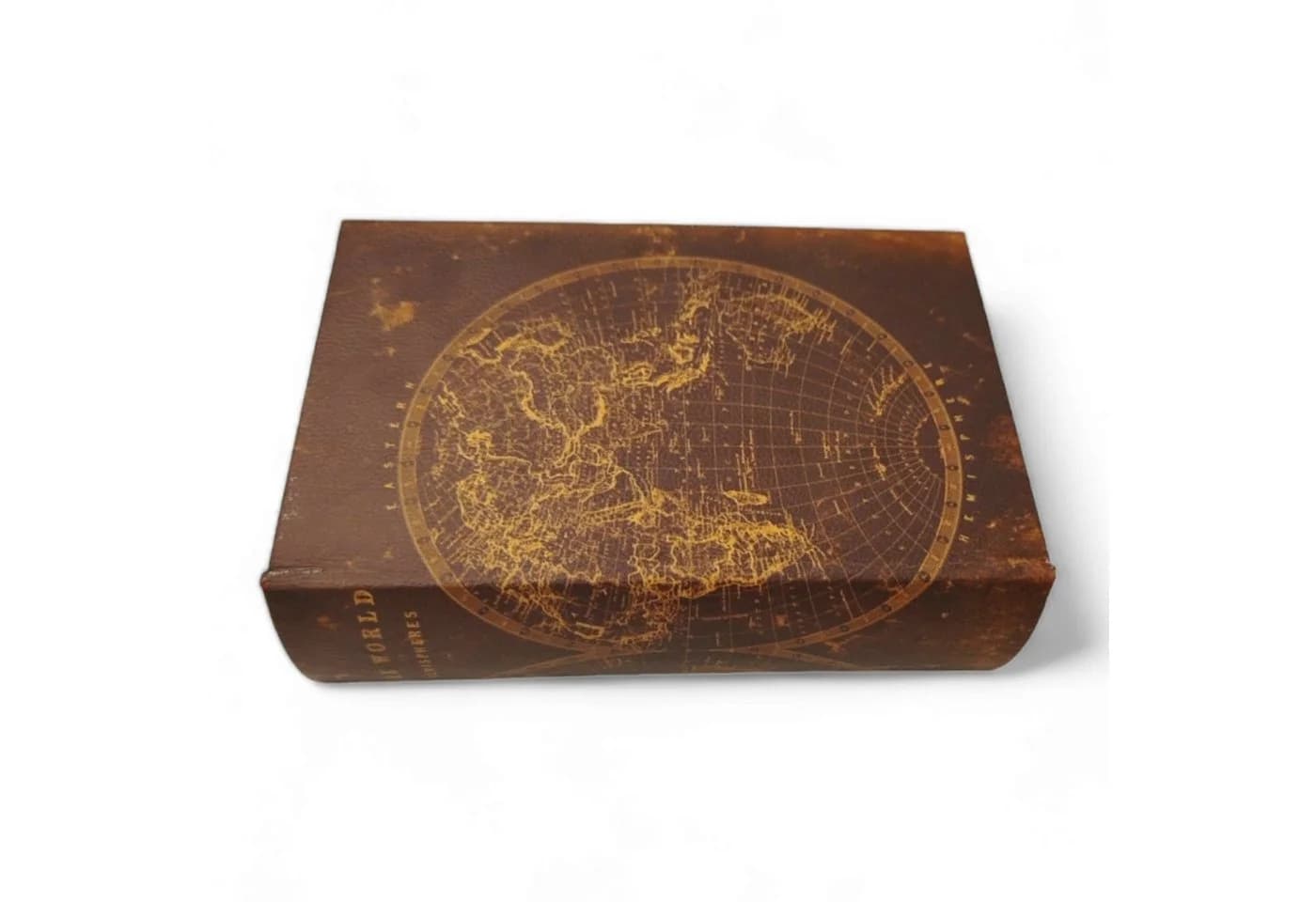 FTWdesign Aufbewahrungsbox Bücher Box aus Papier Braun/Gold