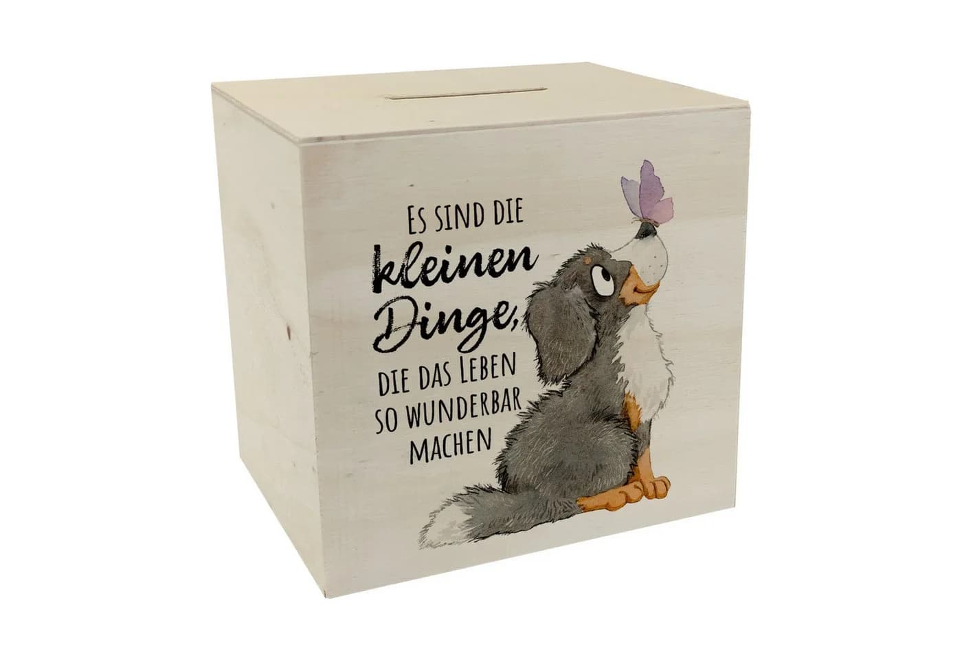 speecheese Spardose Hund aus Holz mit Spruch - Bild 2