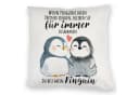 speecheese Dekokissen Pinguinpärchen Aquarell mit Spruch Bild 2