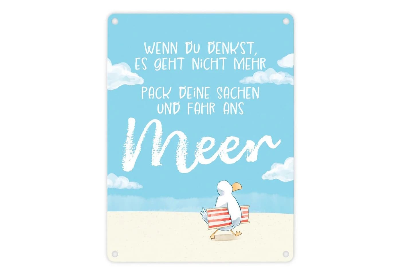 speecheese Metallschild Möwe „Fahr ans Meer“ 15x20 cm - Bild 2