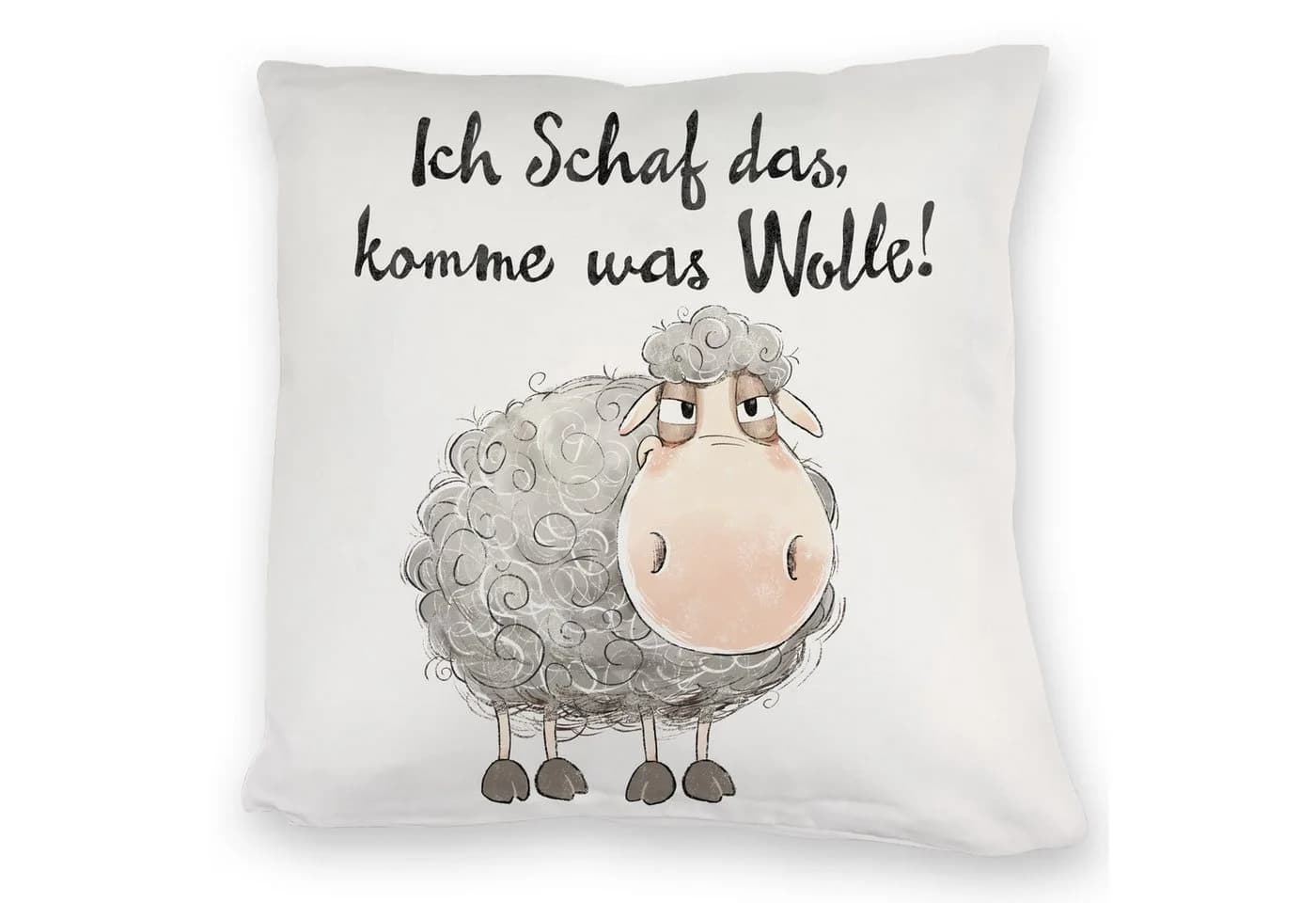 speecheese Dekokissen Schaf Kuschelkissen mit Spruch Ich Schaf das - Bild 2