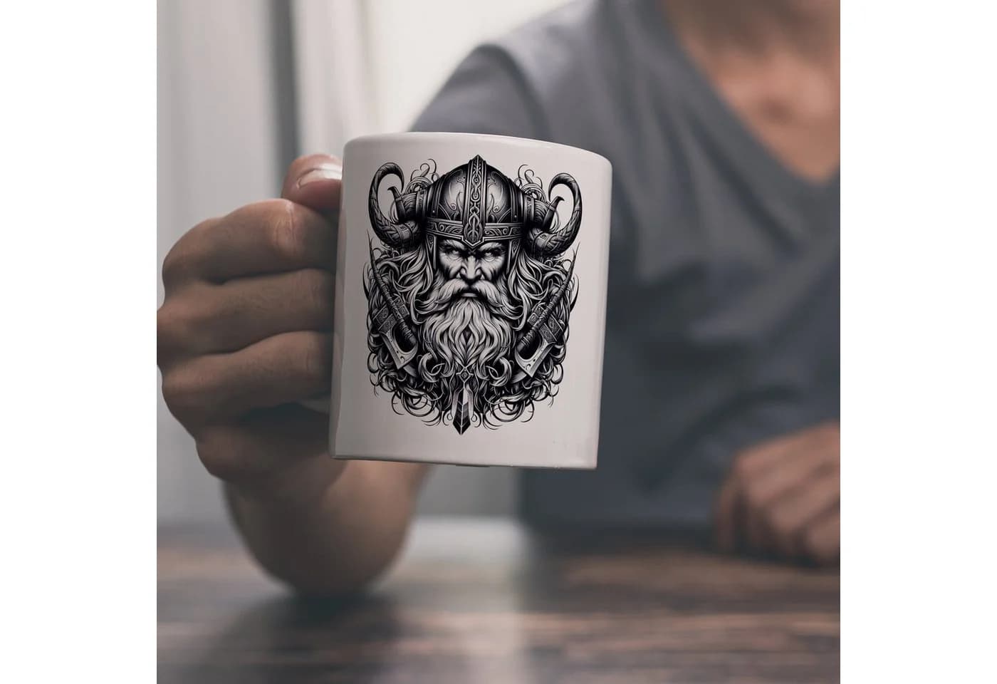 speecheese Kaffeebecher Wikingergott Odin Motiv