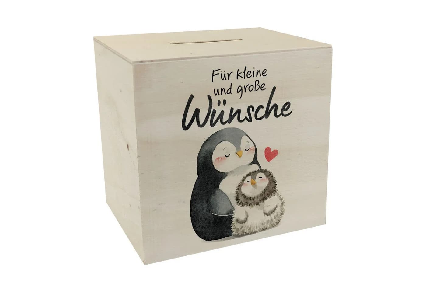 speecheese Spardose Pinguin Mutter und Kind aus Holz - Bild 2