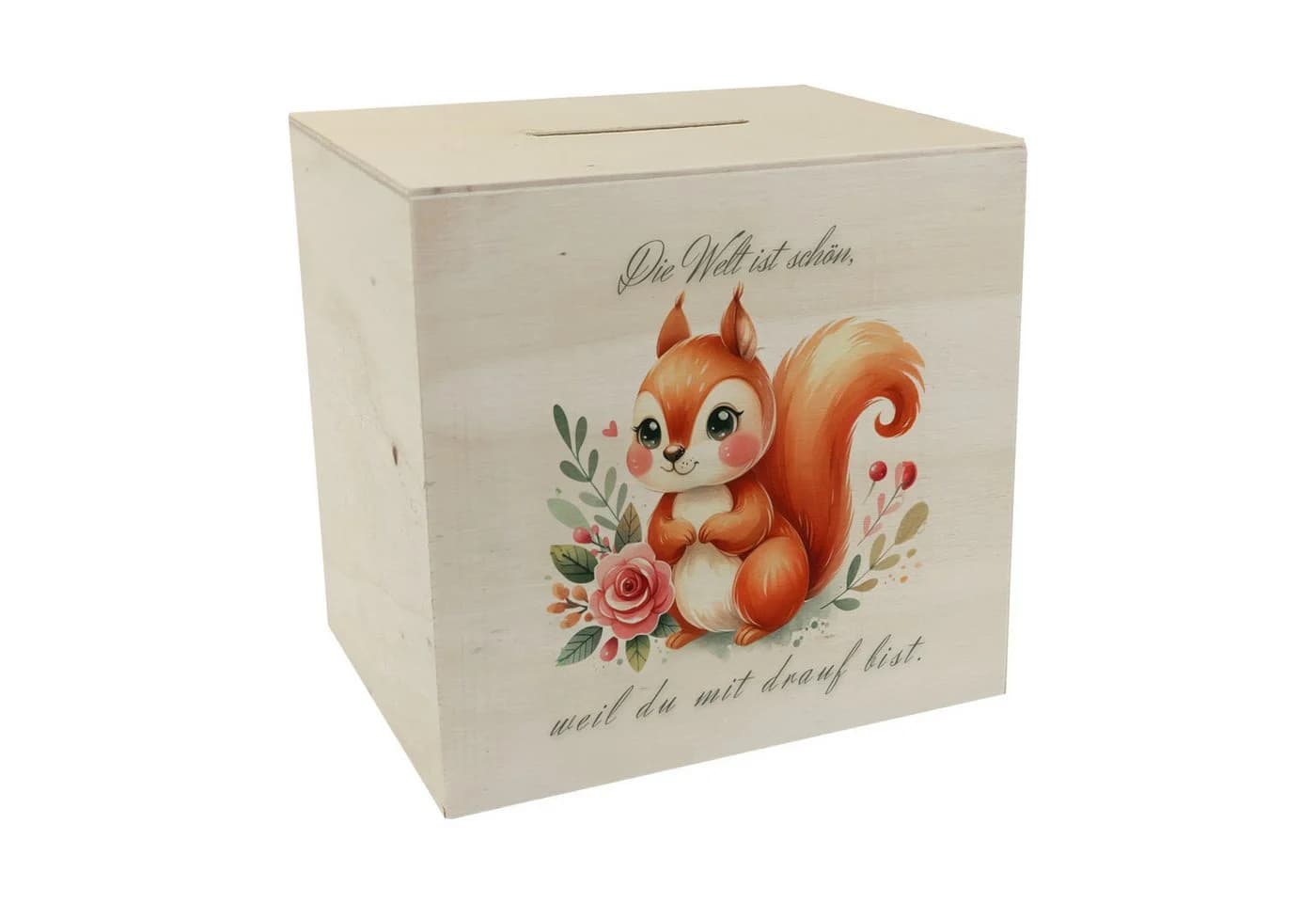 speecheese Spardose Eichhörnchen Holz mit Spruch - Bild 2
