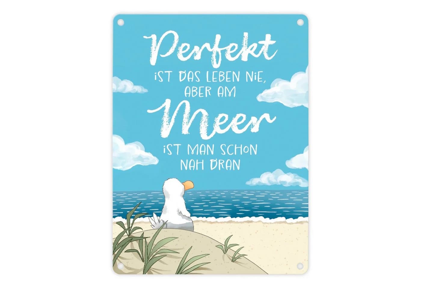 speecheese Metallschild Möwe am Strand 15x20 cm mit Spruch - Bild 2