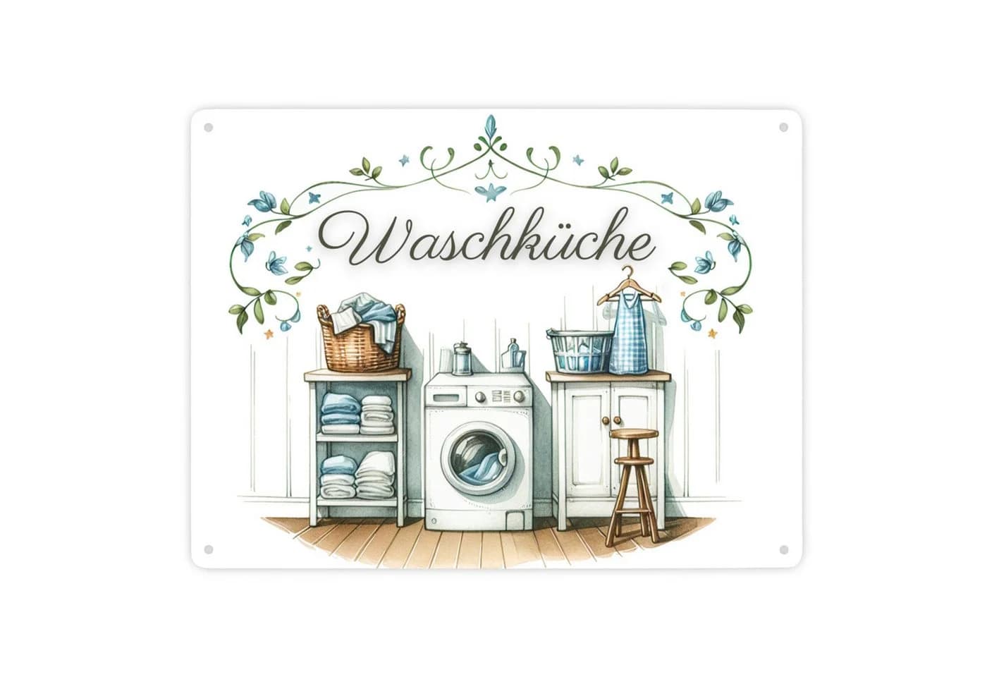 speecheese Metallschild Waschküche Metallschild XXL 28x38 cm - Bild 2