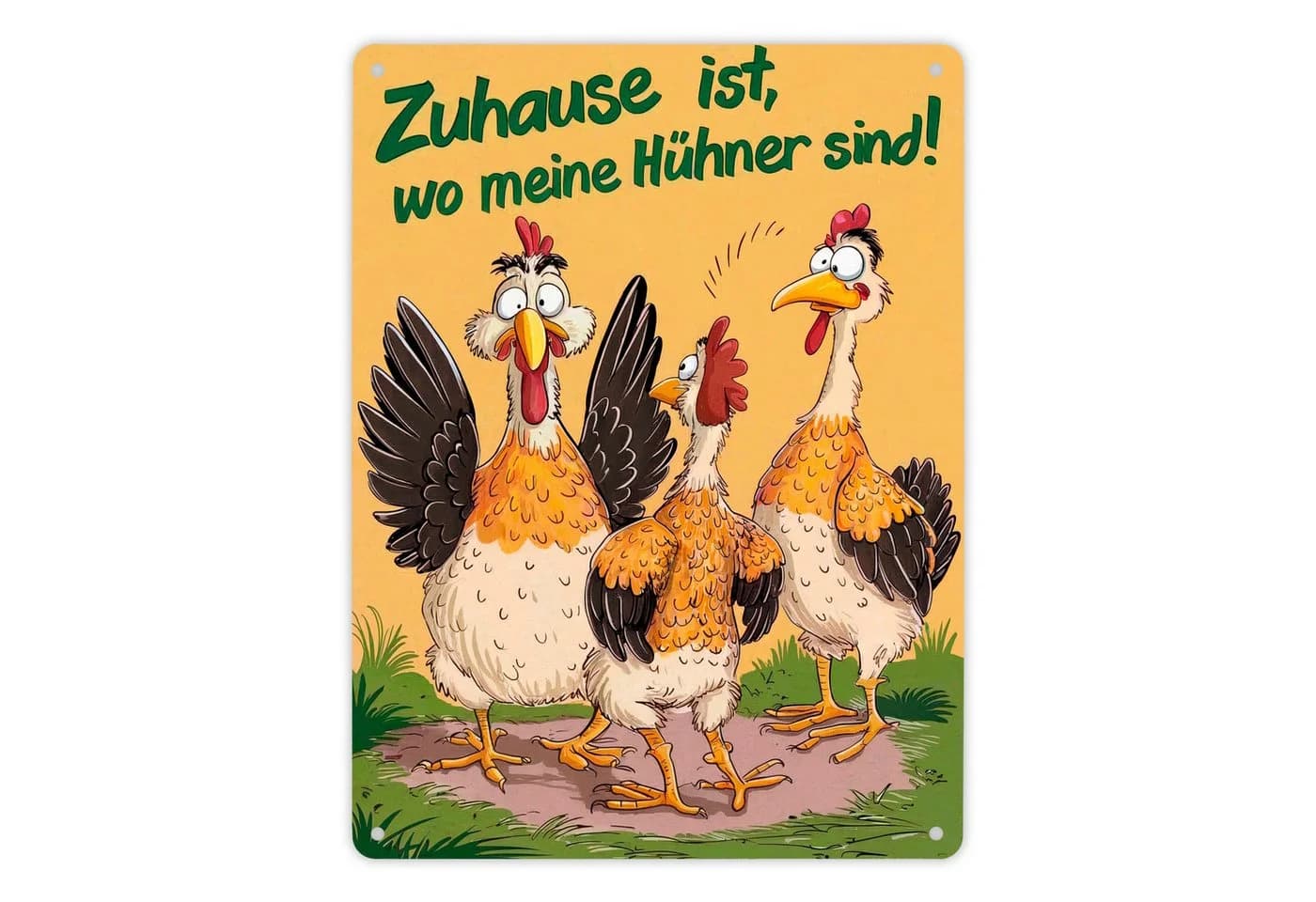 speecheese Metallschild Zuhause ist, wo meine Hühner sind! Metallschild XL - Bild 2