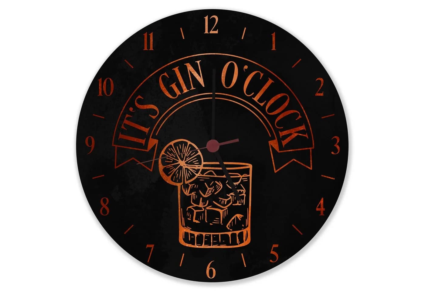 speecheese Wanduhr It's Gin O'Clock Aluminium Rot - Bild 2