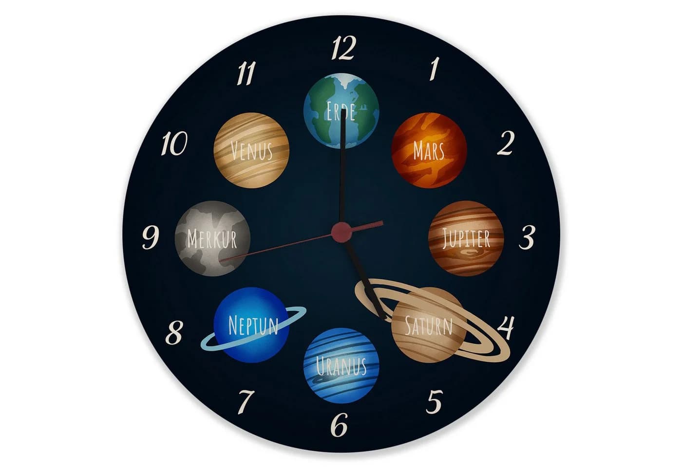 speecheese Wanduhr Planeten des Sonnensystems Aluminium Bunt - Bild 2