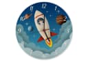 speecheese Wanduhr Rakete im Weltall - Alu Wanduhr für Kinder Bild 2