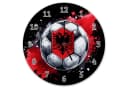 speecheese Wanduhr Fußball Albanien Schwarz/Rot Alu Bild 2
