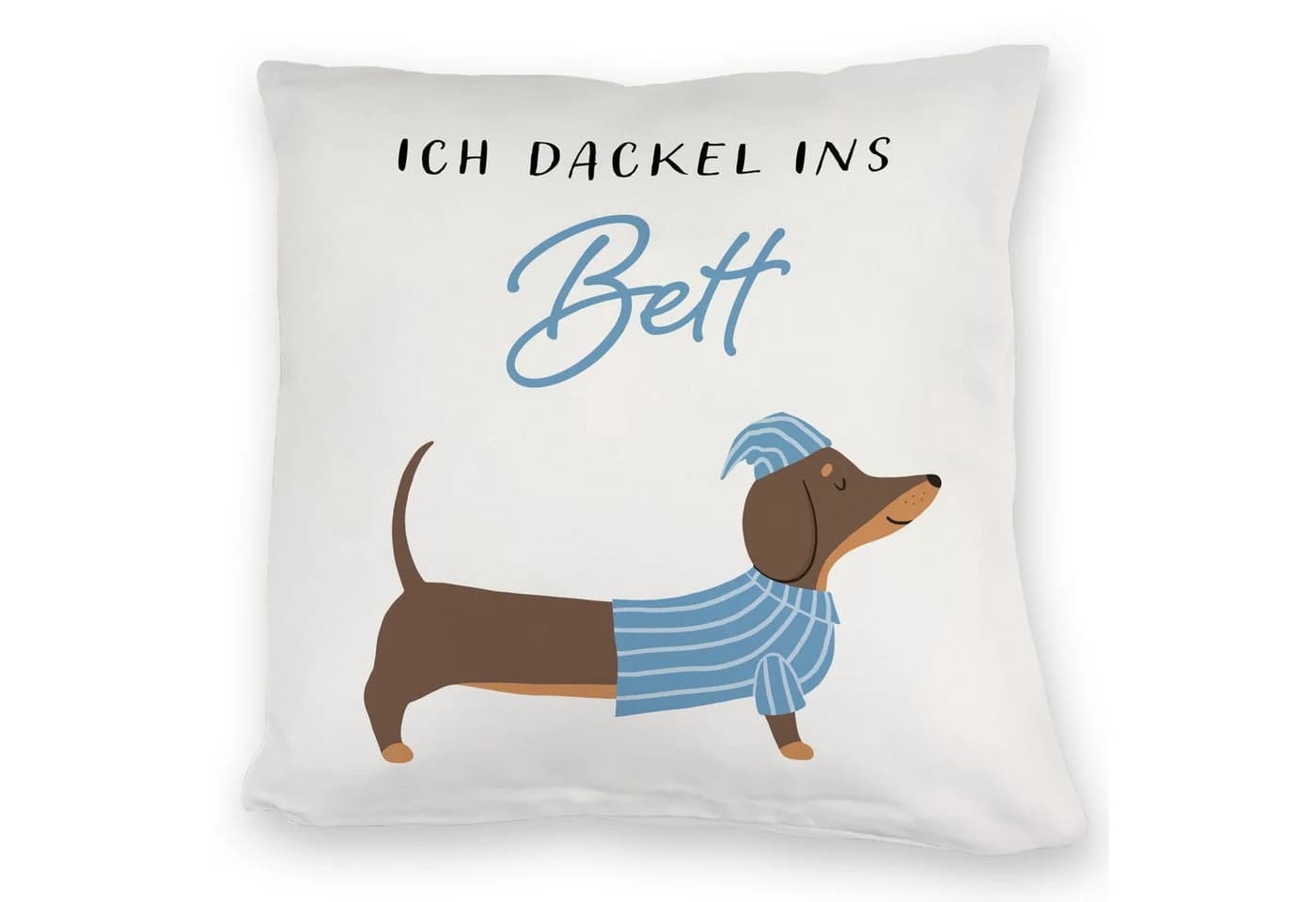 speecheese Dekokissen Dackel mit Pyjama Kuschelkissen mit Spruch - Bild 2