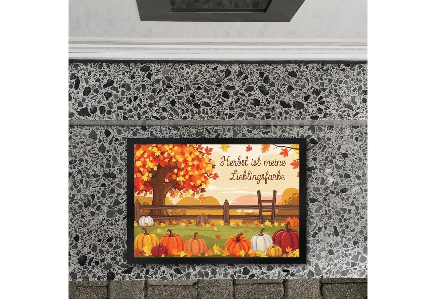 speecheese Fußmatte Herbstliche Landschaft mit Kürbissen