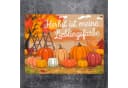 speecheese Metallschild Herbstliche Landschaft mit Kürbissen Bild 1