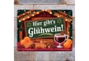 speecheese Metallschild Hier gibts Glühwein Weihnachtsmarkt XXL Bild 1
