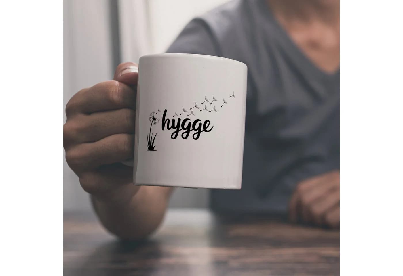speecheese Tasse Hygge Kaffeebecher Weiß Löwenzahn